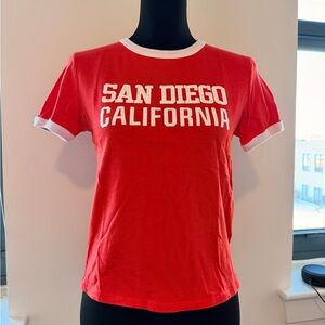 Zara Red T-Shirt with White Trim